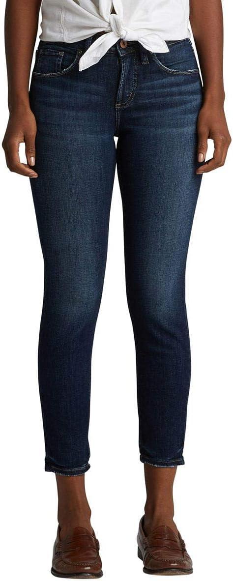 image:imageSilver Jeans Co Womens Avery High Rise Curvy Fit Skinny Crop JeansLegacyDark Wash
