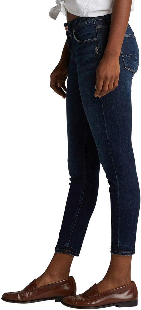 image:imageSilver Jeans Co Womens Avery High Rise Curvy Fit Skinny Crop JeansLegacyDark Wash