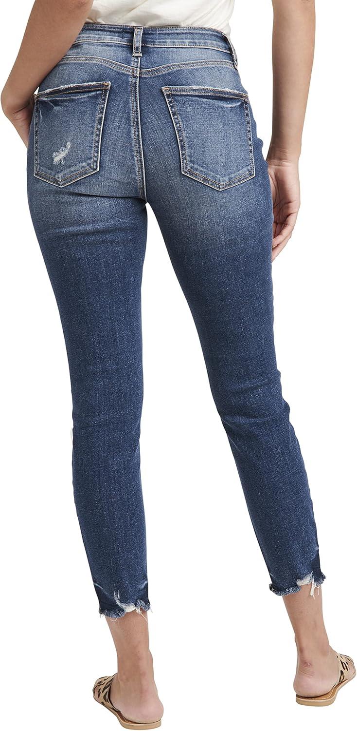 image:imageSilver Jeans Co Womens Avery High Rise Curvy Fit Skinny Crop JeansLegacyMed Wash Ecf382