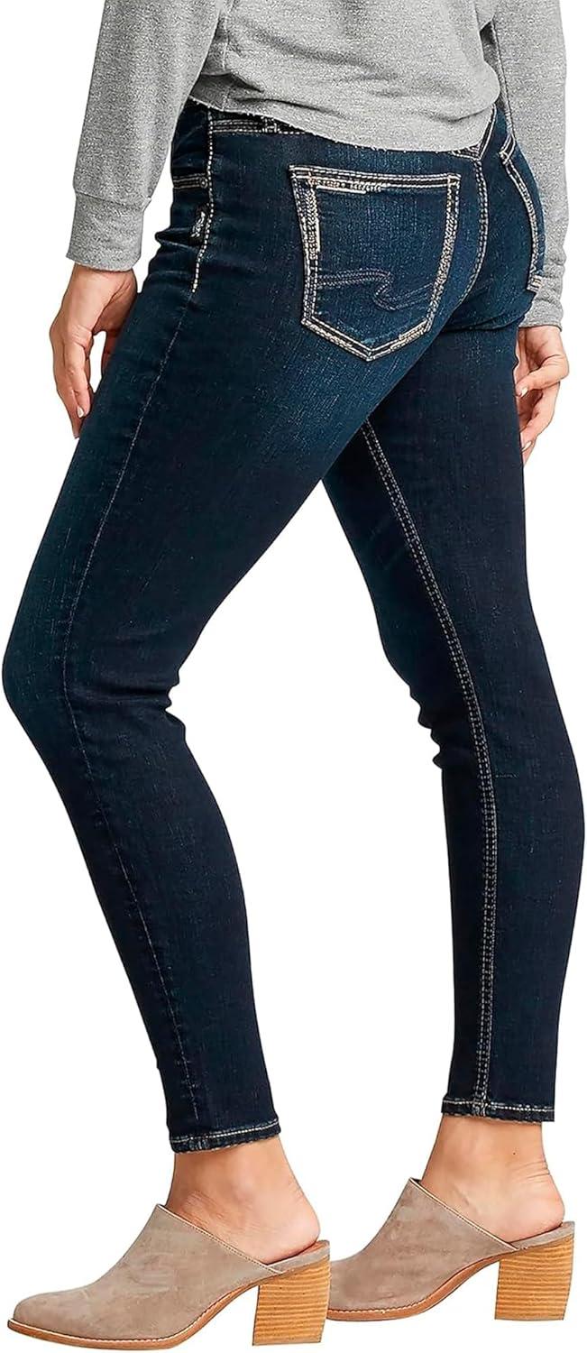 image:imageSilver Jeans Co Womens Avery High Rise Curvy Fit Skinny JeansDark Metallic Wash