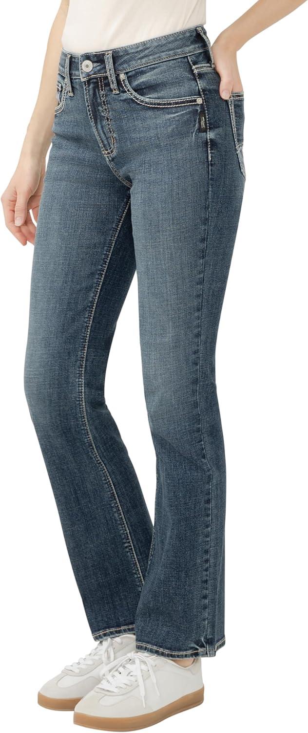 image:imageSilver Jeans Co Womens Avery High Rise Curvy Fit Slim Bootcut JeansDark Wash