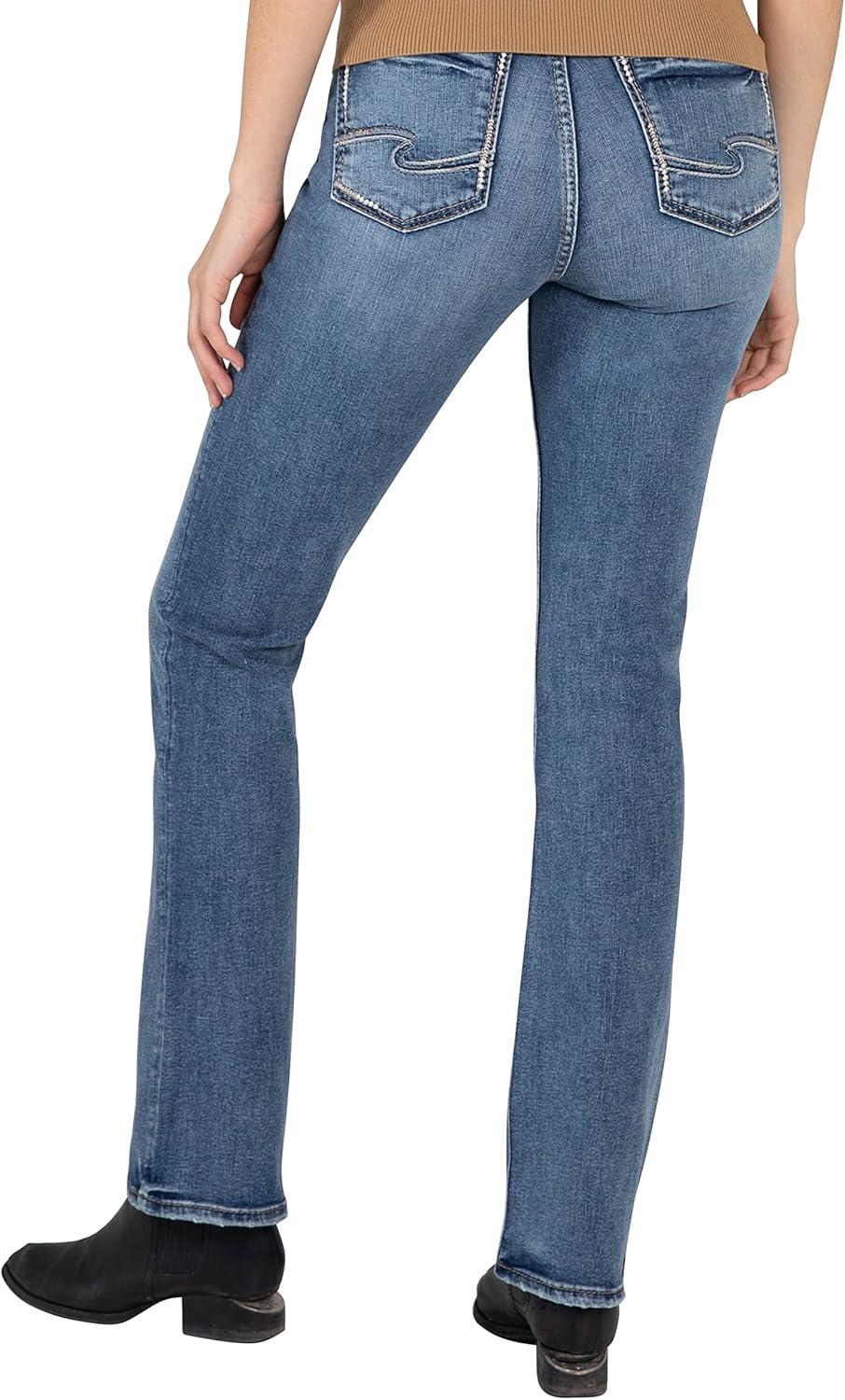 image:imageSilver Jeans Co Womens Avery High Rise Curvy Fit Slim Bootcut JeansDistressed Medium Shade