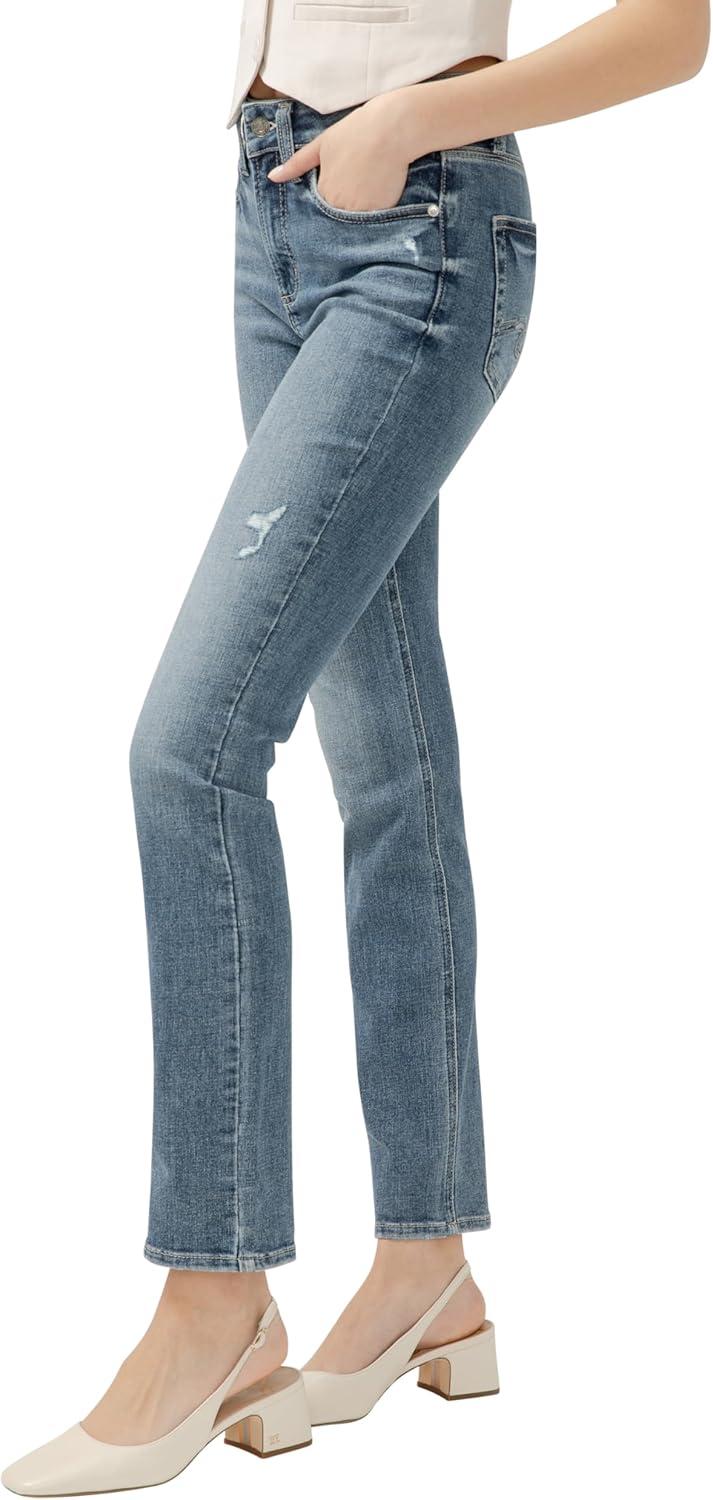 image:imageSilver Jeans Co Womens Avery High Rise Curvy Fit Straight Leg JeansIndigo