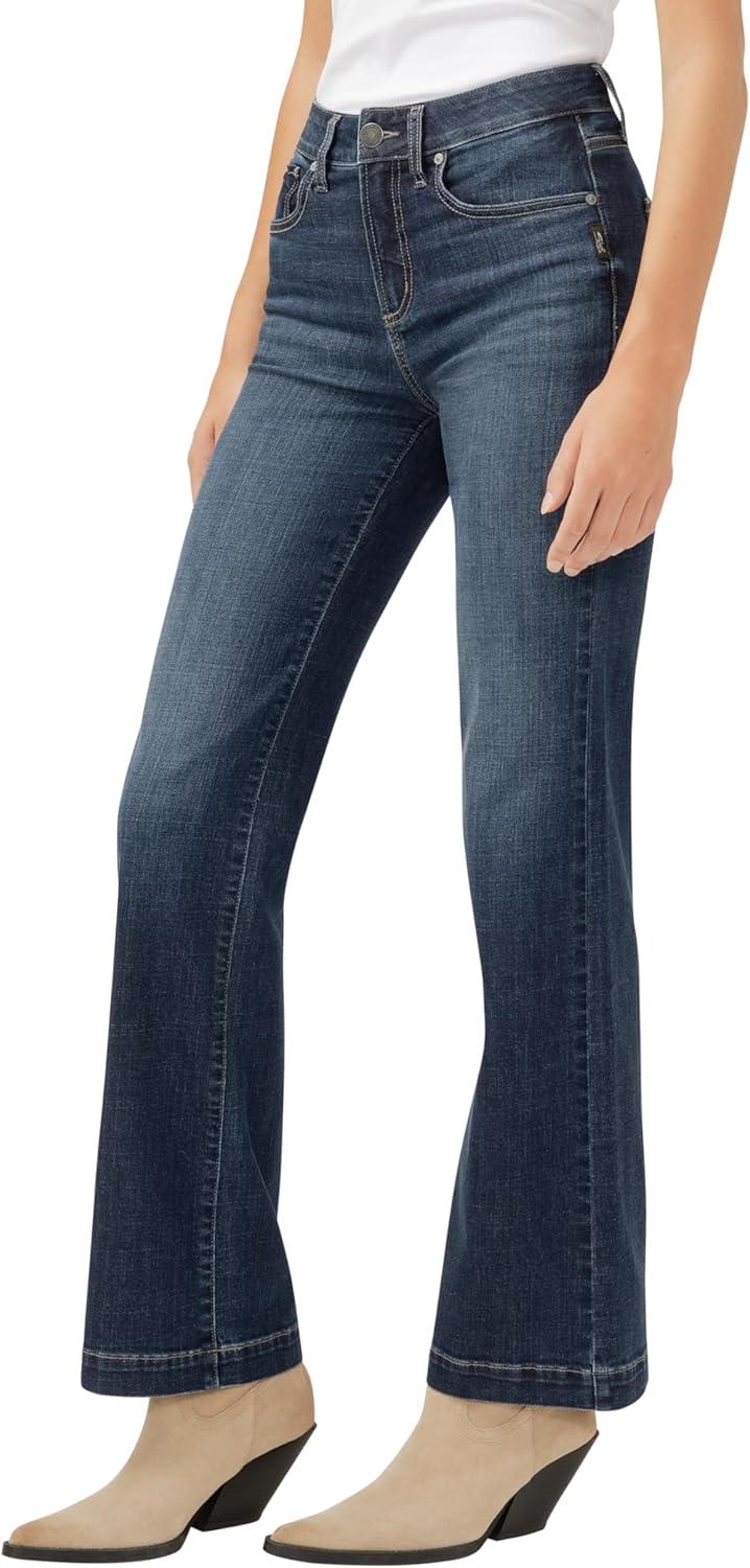 image:imageSilver Jeans Co Womens Avery High Rise Curvy Fit Trouser JeansLuxe Stretch Indigo