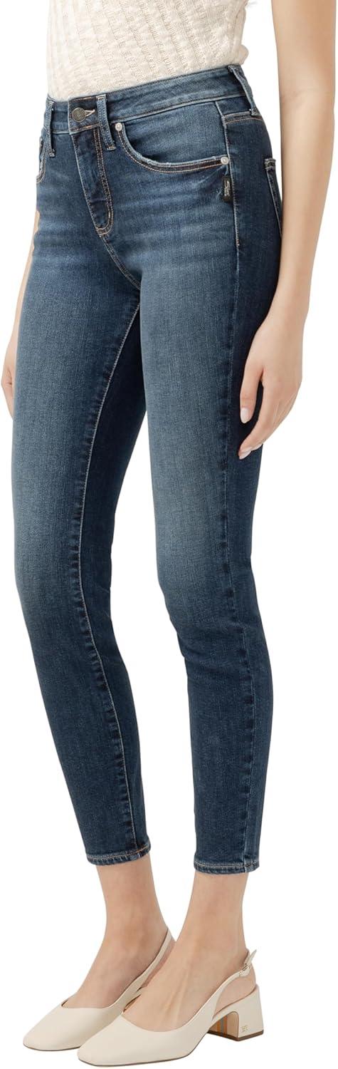 image:imageSilver Jeans Co Womens AveryDenim High Rise Curvy Fit Skinny JeansDark Wash