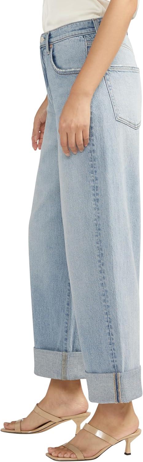 image:imageSilver Jeans Co Womens Baggy Mid Rise Wide Leg Cropped JeansLegacyIndigo