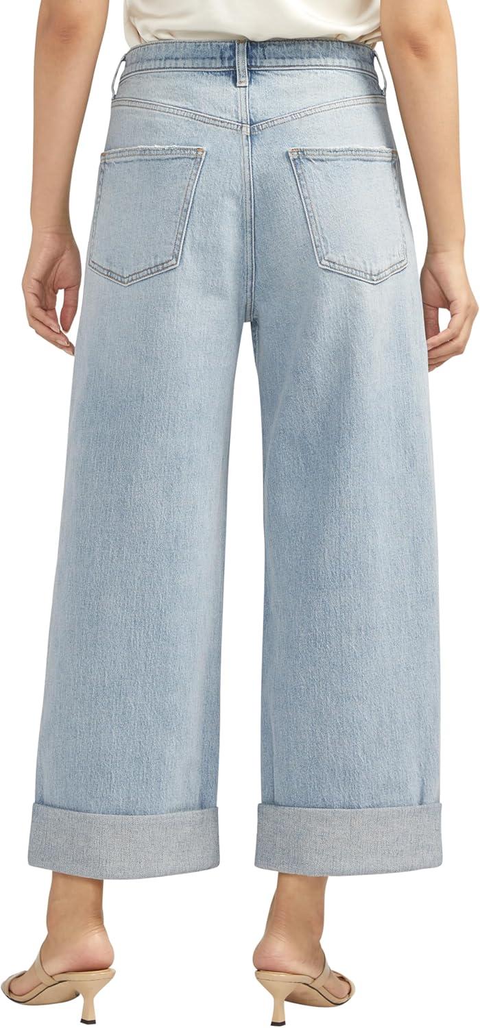 image:imageSilver Jeans Co Womens Baggy Mid Rise Wide Leg Cropped JeansLegacyIndigo