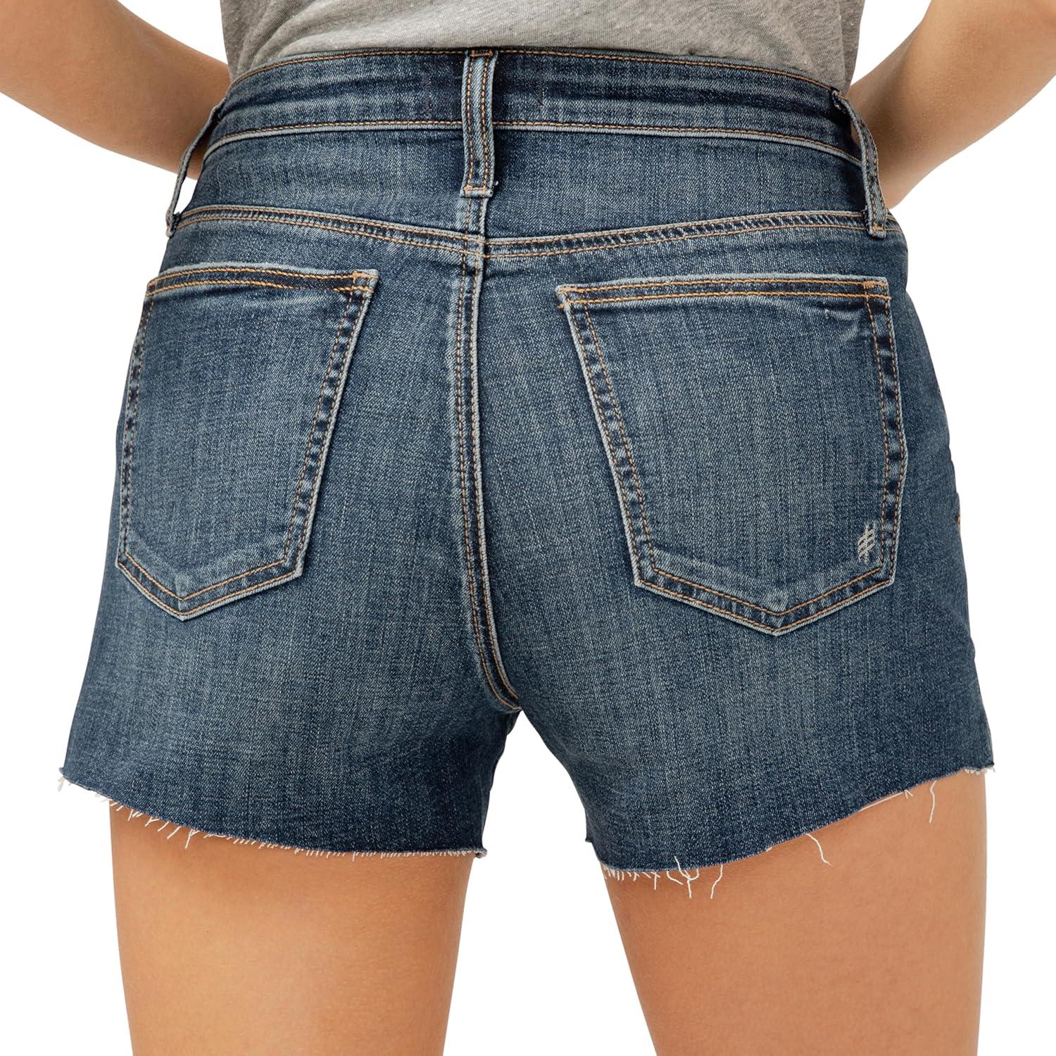 image:imageSilver Jeans Co Womens Beau High Rise ShortLuxe Stretch Dark Indigo