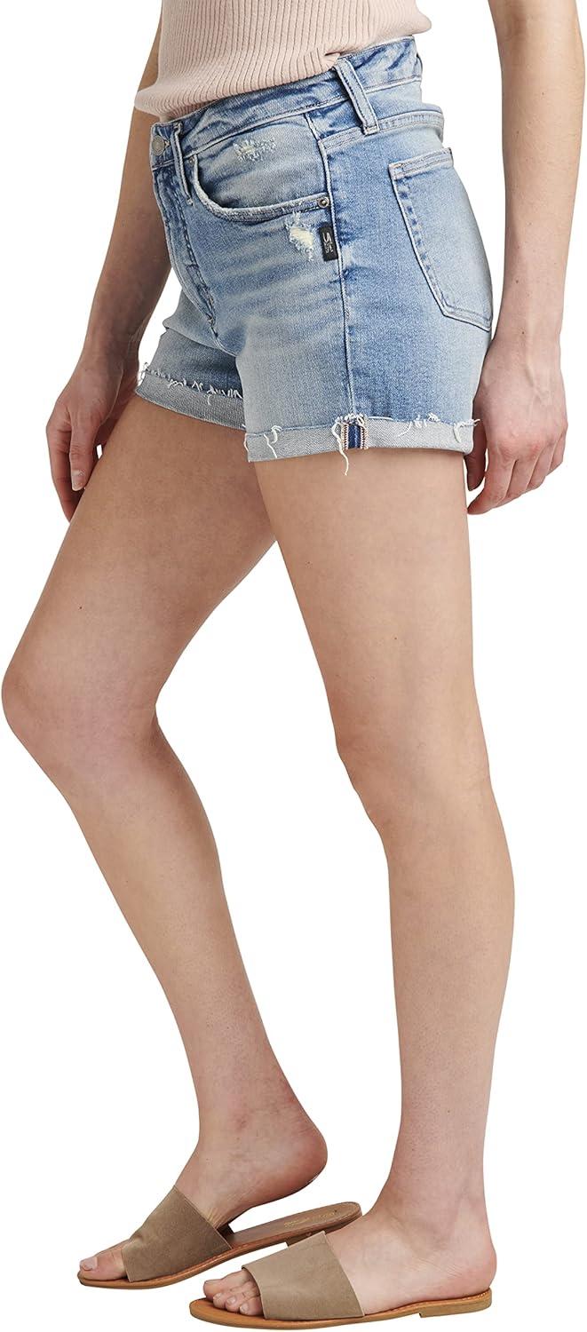 image:imageSilver Jeans Co Womens Beau High Rise ShortMed Wash Soc227