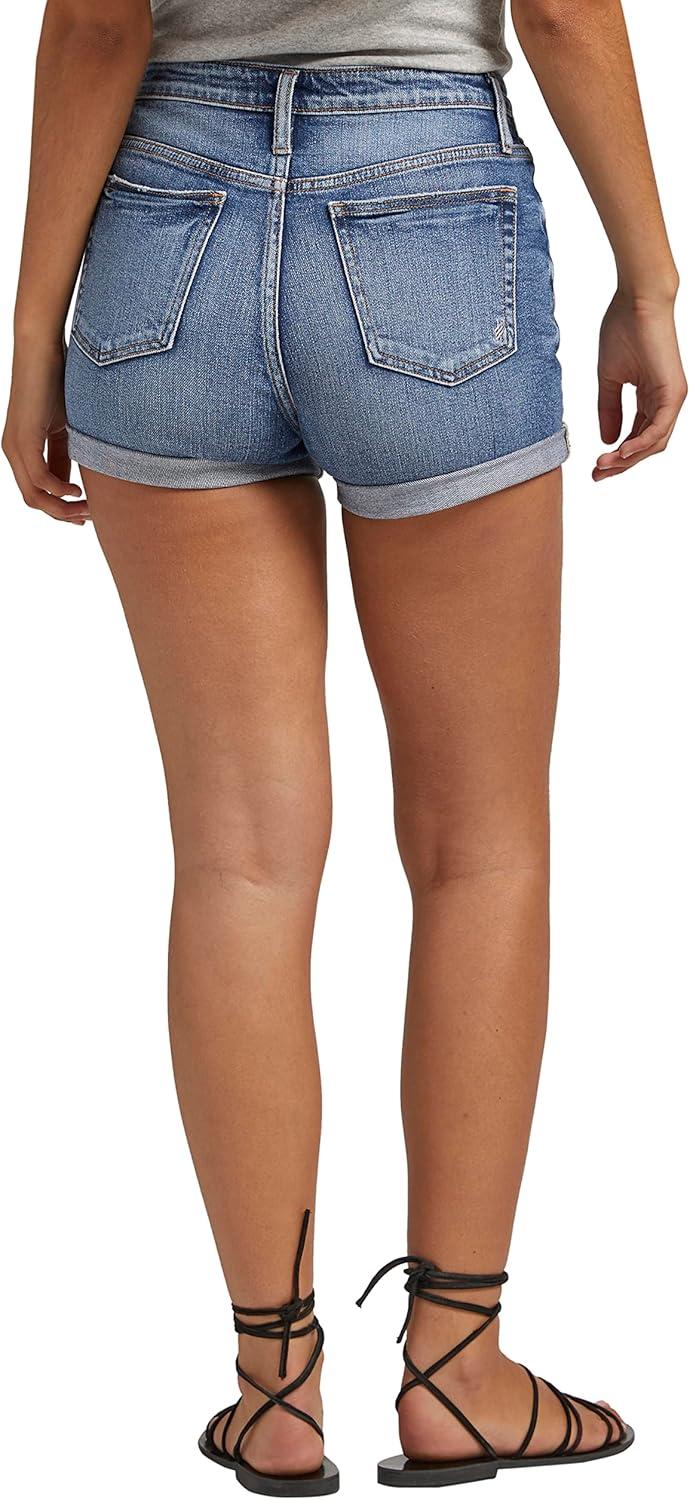 image:imageSilver Jeans Co Womens Beau High Rise ShortMed Wash Soc307