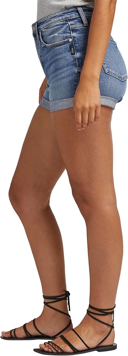 image:imageSilver Jeans Co Womens Beau High Rise ShortMed Wash Soc307