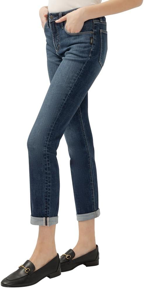 image:imageSilver Jeans Co Womens Beau High Rise Slim Leg JeansLuxe Stretch Dark Indigo