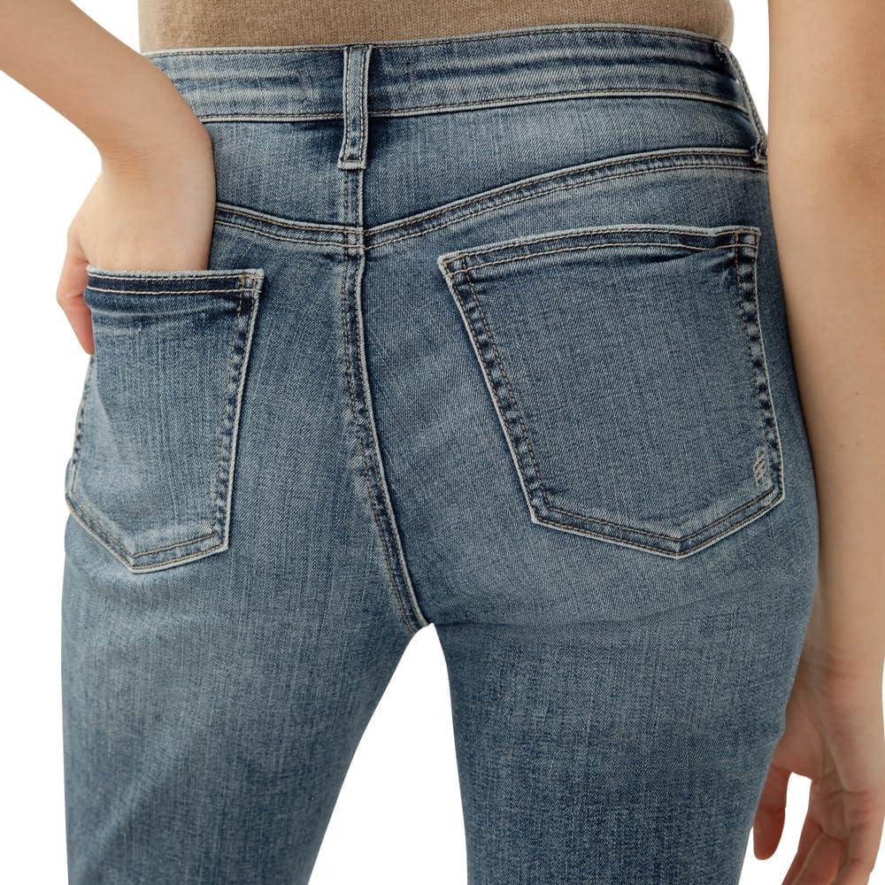 image:imageSilver Jeans Co Womens Beau High Rise Slim Leg JeansLuxe Stretch Med Indigo