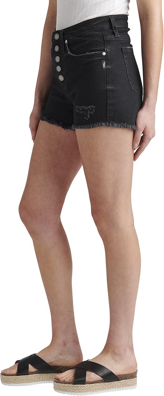 image:imageSilver Jeans Co Womens Beau Mid Rise ShortDark Wash Boa524
