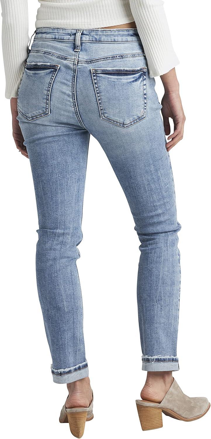 image:imageSilver Jeans Co Womens Beau Mid Rise Slim Leg JeansLegacyLight Wash Egx181