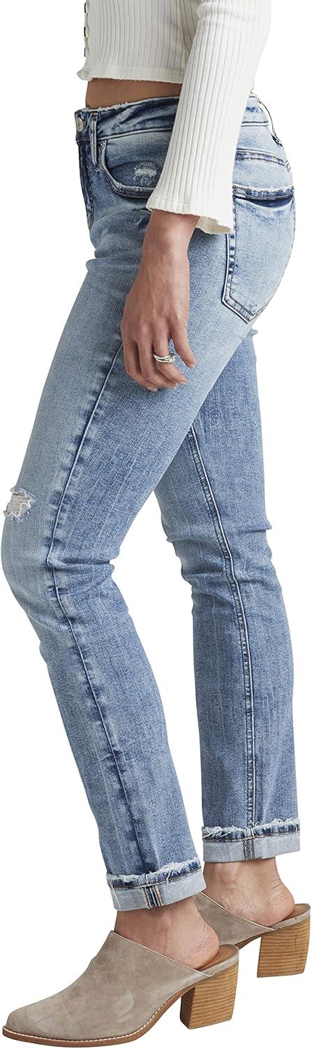 image:imageSilver Jeans Co Womens Beau Mid Rise Slim Leg JeansLegacyLight Wash Egx181