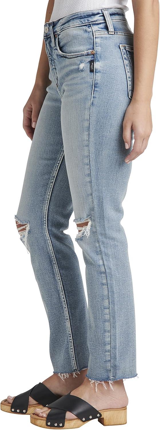 image:imageSilver Jeans Co Womens Beau Mid Rise Slim Leg JeansLegacyLight Wash Soc174