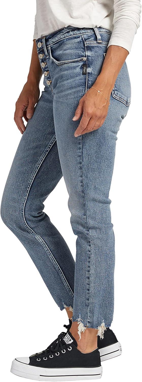 image:imageSilver Jeans Co Womens Beau Mid Rise Slim Leg JeansLegacyMed Wash Soc234