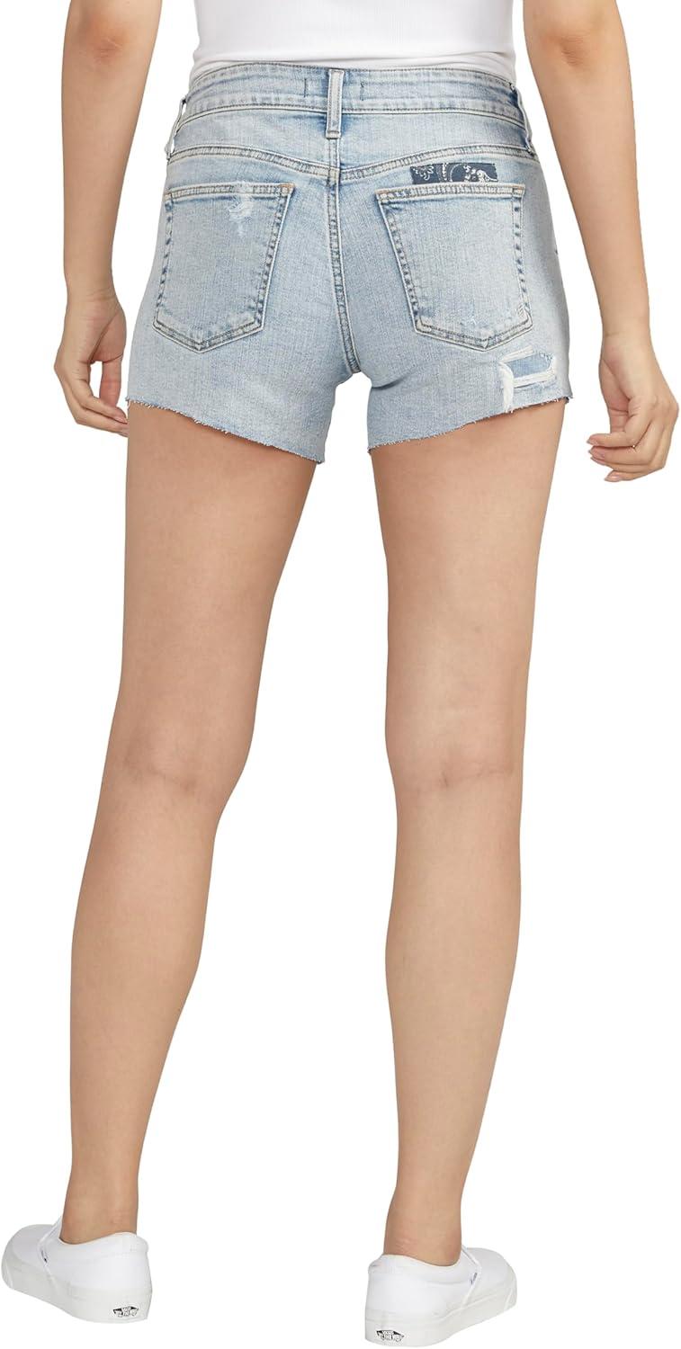 image:imageSilver Jeans Co Womens Boyfriend Mid Rise ShortLight Wash Ekc166
