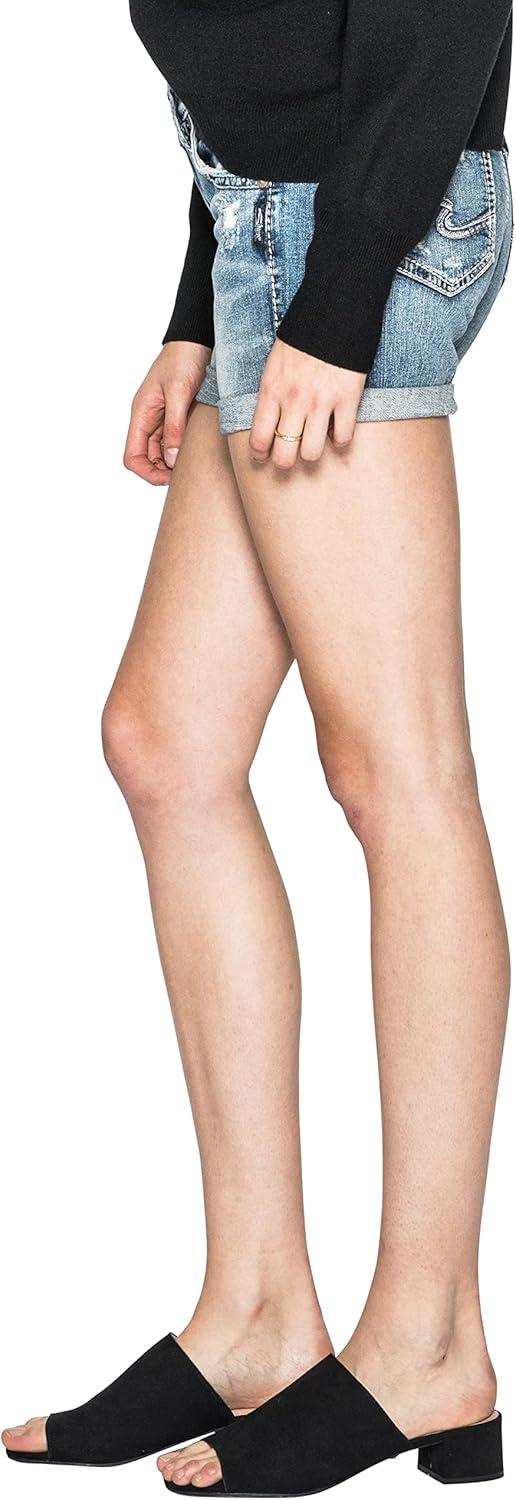 image:imageSilver Jeans Co Womens Boyfriend Mid Rise ShortLight Wash Sjl268