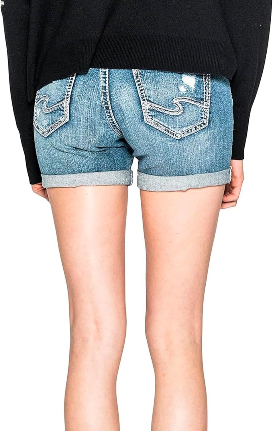 image:imageSilver Jeans Co Womens Boyfriend Mid Rise ShortLight Wash Sjl268