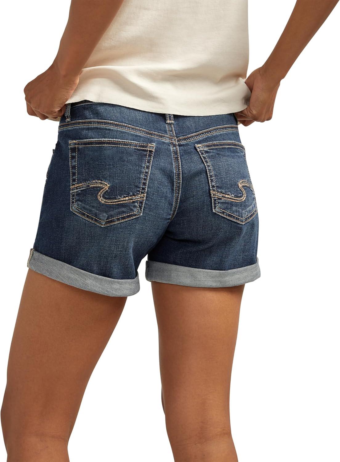 image:imageSilver Jeans Co Womens Boyfriend Mid Rise ShortMed Wash Cvs376
