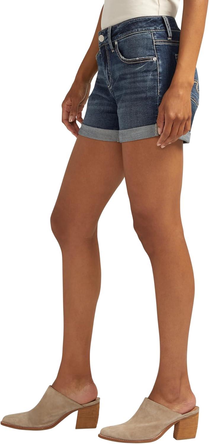image:imageSilver Jeans Co Womens Boyfriend Mid Rise ShortMed Wash Cvs376