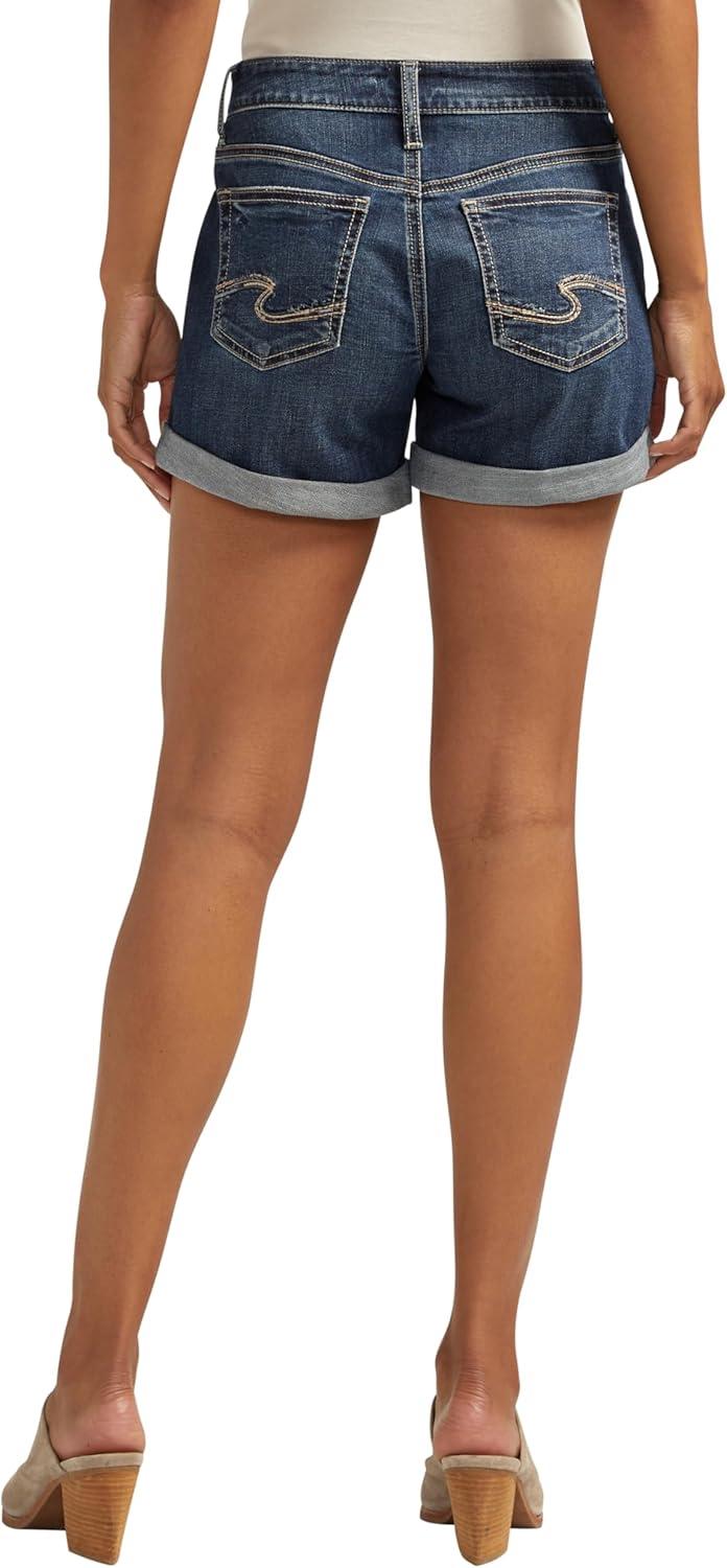image:imageSilver Jeans Co Womens Boyfriend Mid Rise ShortMed Wash Cvs376