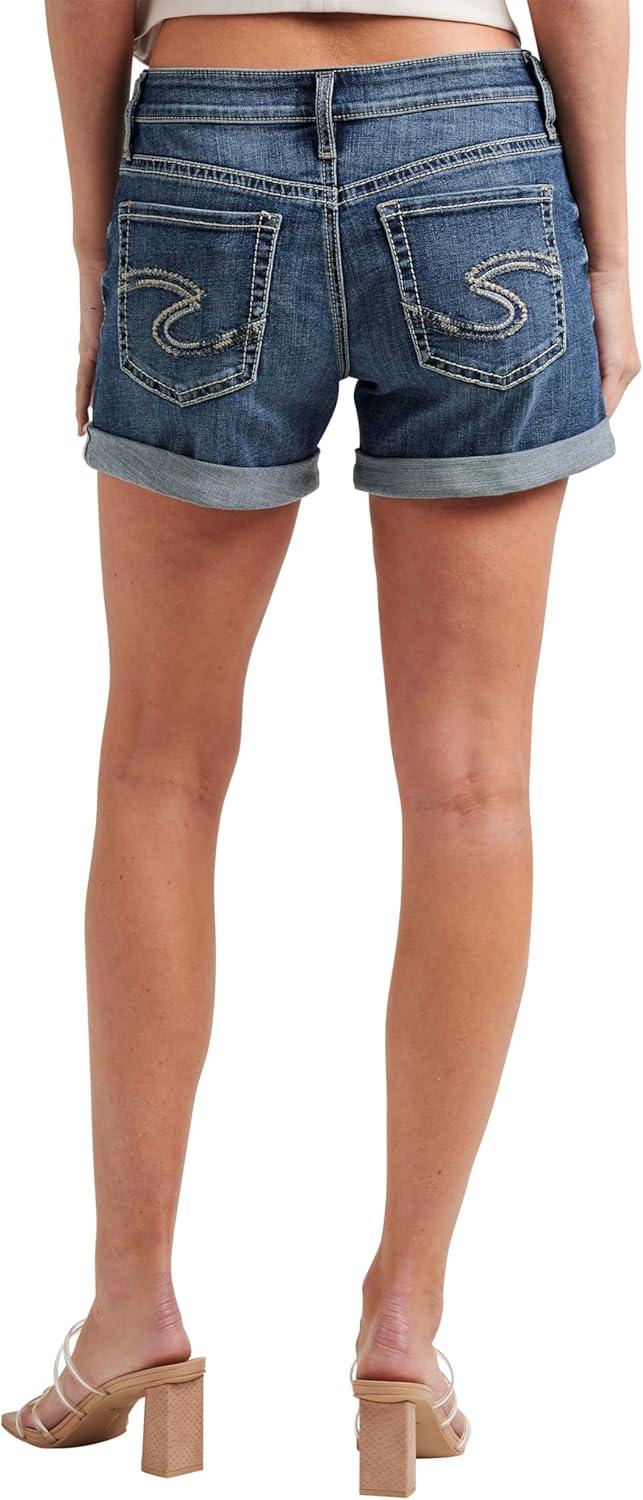 image:imageSilver Jeans Co Womens Boyfriend Mid Rise ShortMed Wash Cvs383