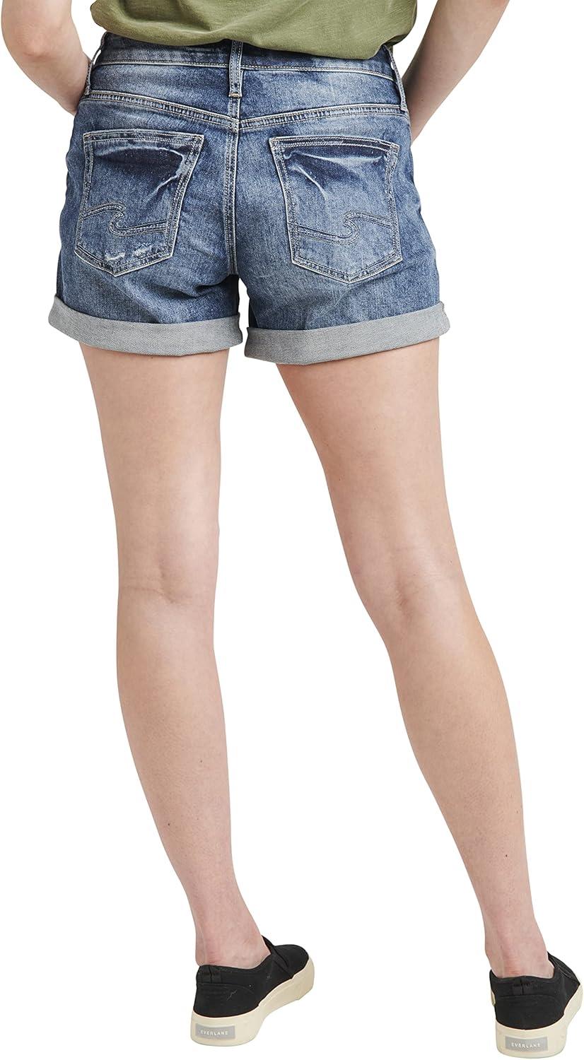 image:imageSilver Jeans Co Womens Boyfriend Mid Rise ShortMed Wash Eaf242