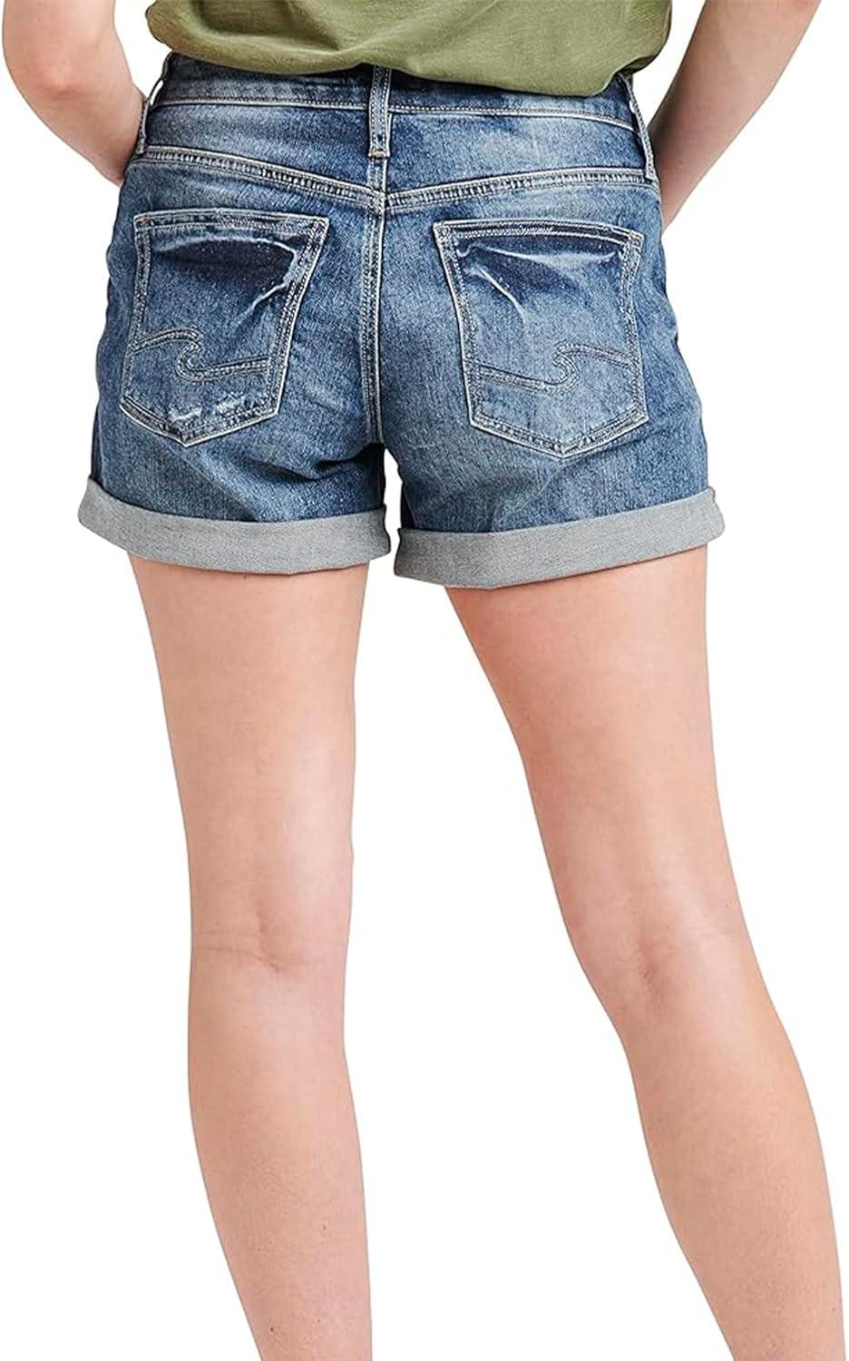 image:imageSilver Jeans Co Womens Boyfriend Mid Rise ShortMed Wash Eaf242