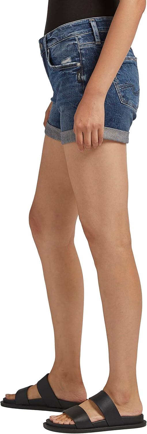 image:imageSilver Jeans Co Womens Boyfriend Mid Rise ShortMed Wash Epx333