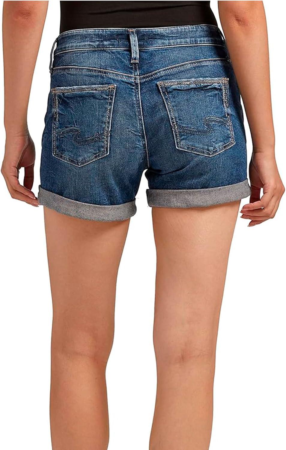 image:imageSilver Jeans Co Womens Boyfriend Mid Rise ShortMed Wash Epx333