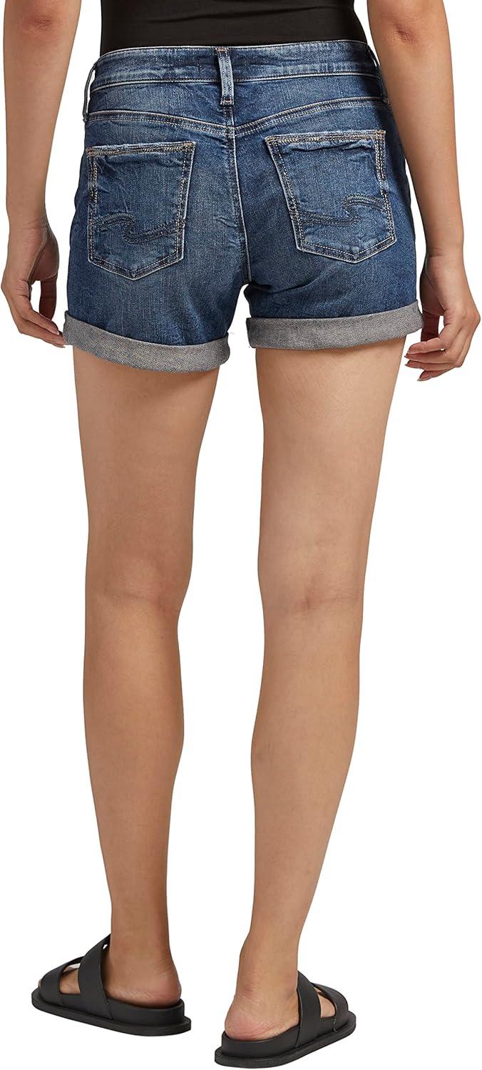 image:imageSilver Jeans Co Womens Boyfriend Mid Rise ShortMed Wash Epx333