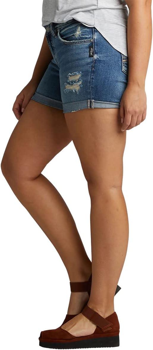 image:imageSilver Jeans Co Womens Boyfriend Mid Rise ShortMed Wash Scp307