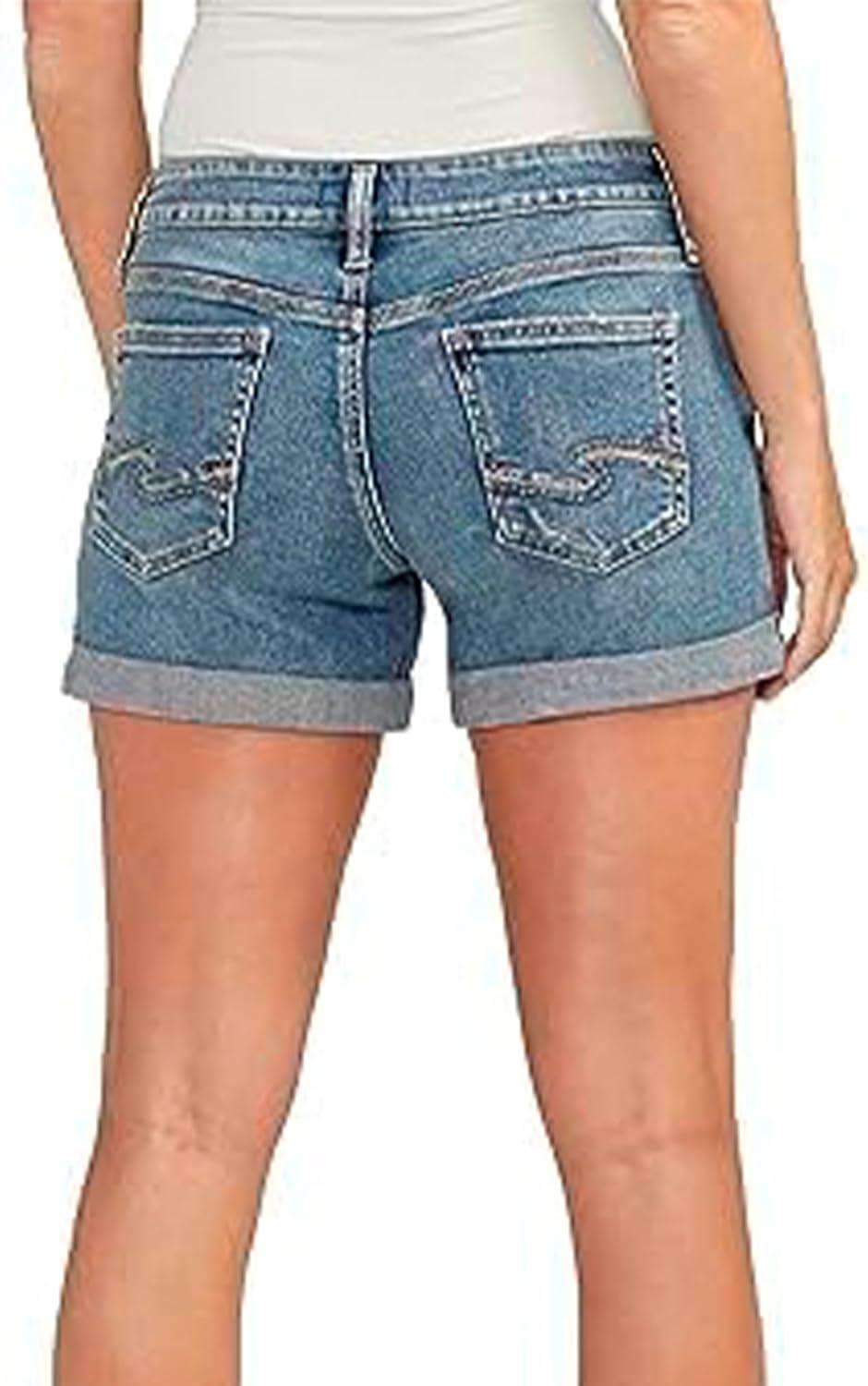 image:imageSilver Jeans Co Womens Boyfriend Mid Rise ShortMed Wash Scp307