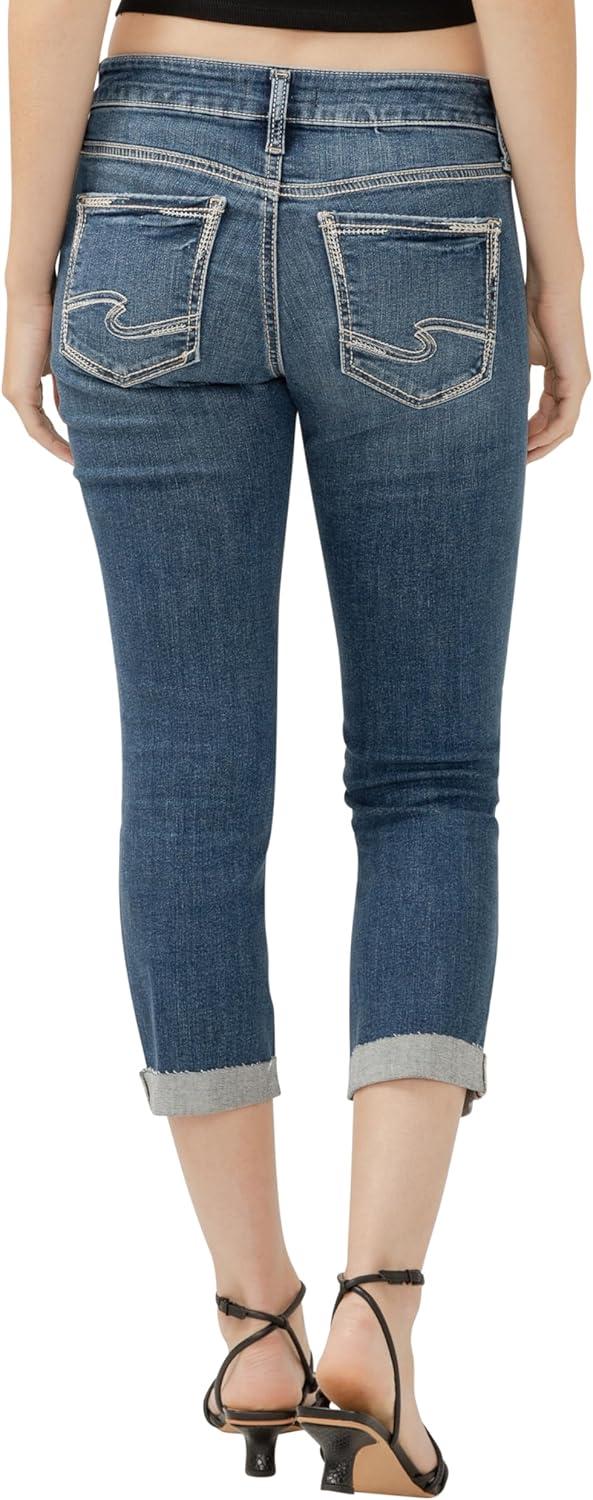 image:imageSilver Jeans Co Womens Britt Low Rise Curvy Fit Capri JeansMed Wash