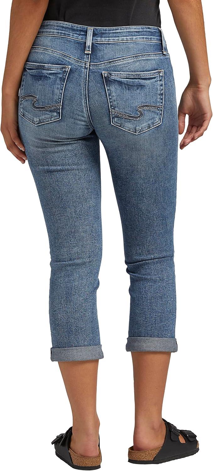 image:imageSilver Jeans Co Womens Britt Low Rise Curvy Fit Capri JeansMed Wash Epx396