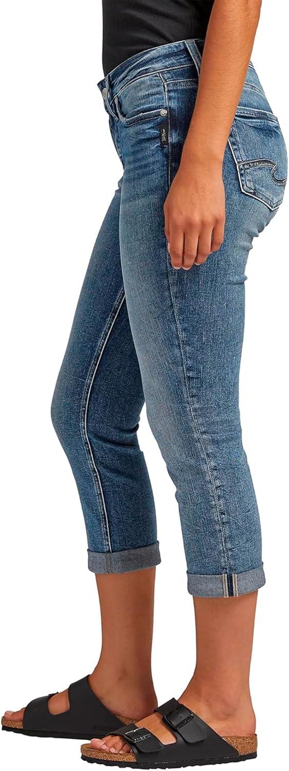 image:imageSilver Jeans Co Womens Britt Low Rise Curvy Fit Capri JeansMed Wash Epx396