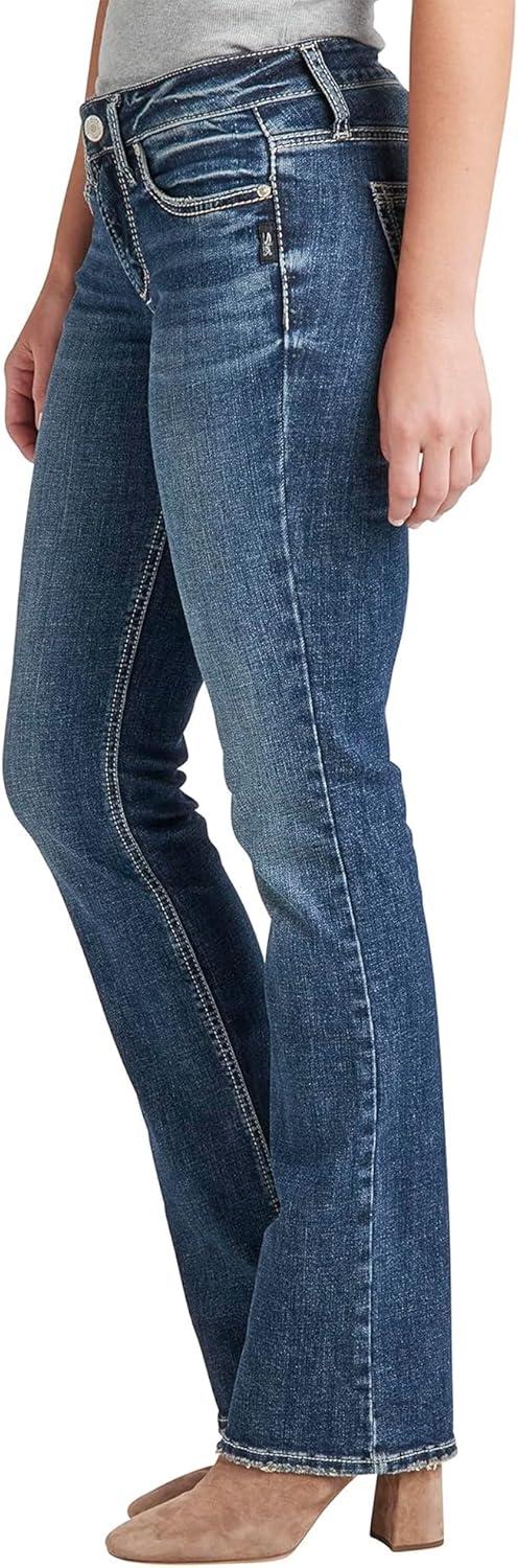 image:imageSilver Jeans Co Womens Britt Low Rise Curvy Fit Slim Bootcut JeansMed Wash Sdk394