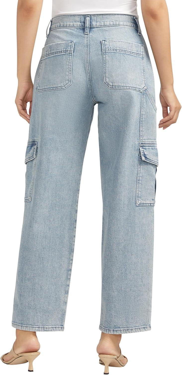 image:imageSilver Jeans Co Womens Denim Utility Cargo Jeans Regular and PlusIndigo