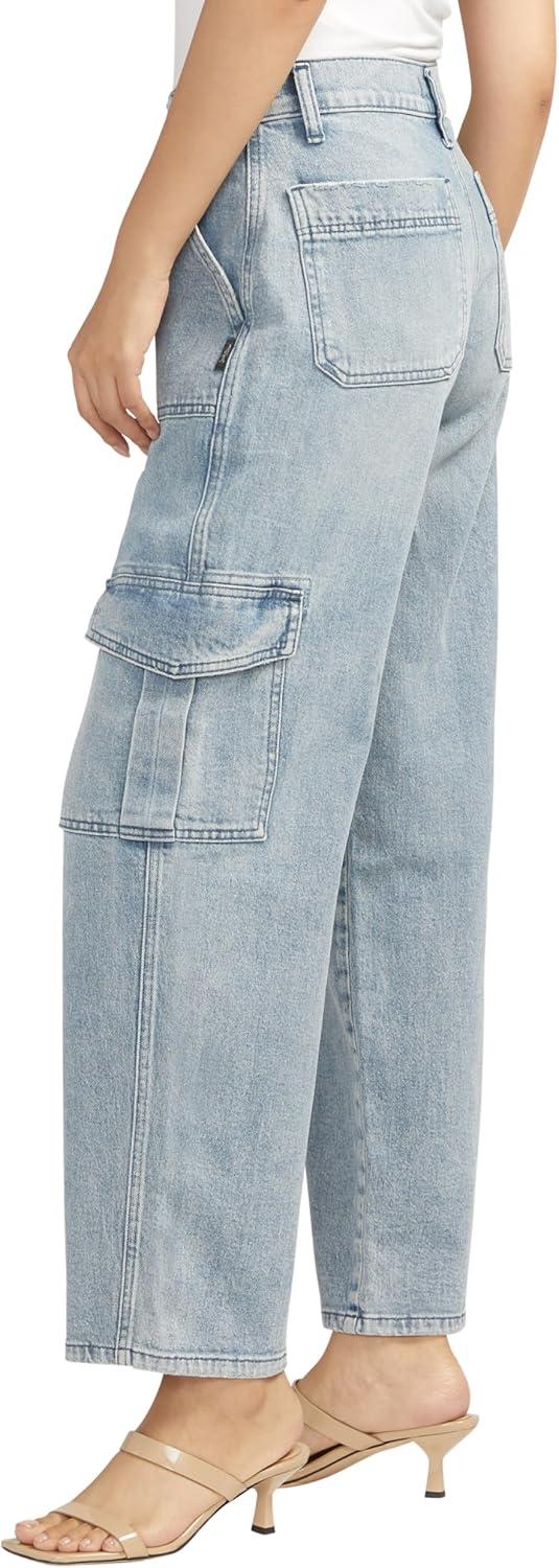 image:imageSilver Jeans Co Womens Denim Utility Cargo Jeans Regular and PlusIndigo