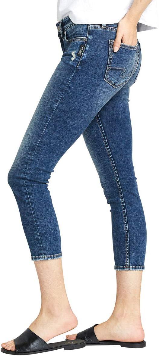 image:imageSilver Jeans Co Womens Elyse Mid Rise CapriDark Indigo Wash