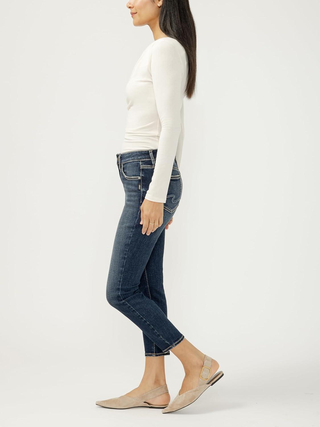 image:imageSilver Jeans Co Womens Elyse Mid Rise Comfort Fit Capri JeansBonnie