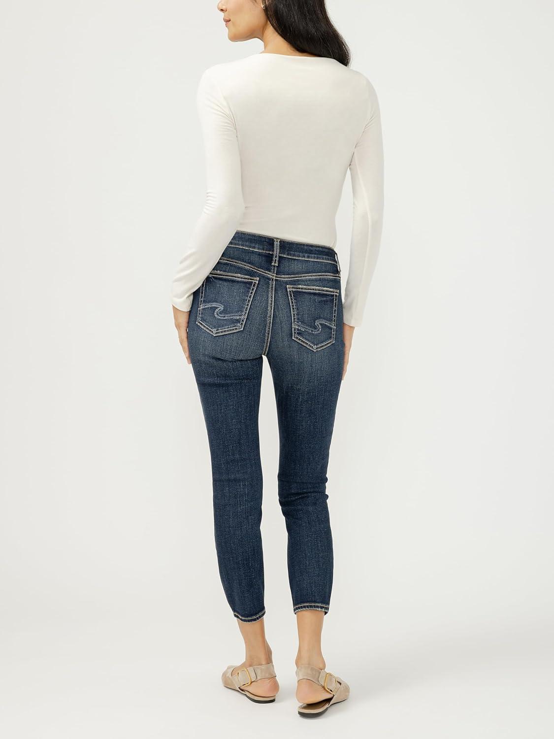 image:imageSilver Jeans Co Womens Elyse Mid Rise Comfort Fit Capri JeansBonnie