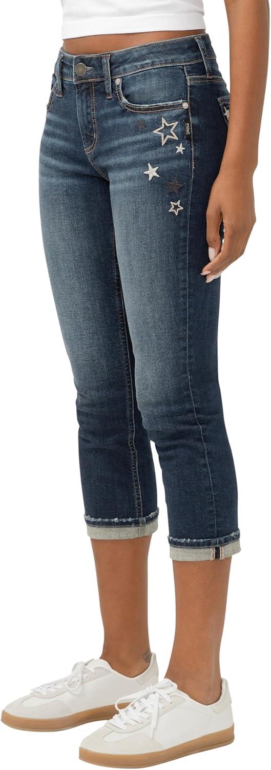 image:imageSilver Jeans Co Womens Elyse Mid Rise Comfort Fit Capri JeansHonor