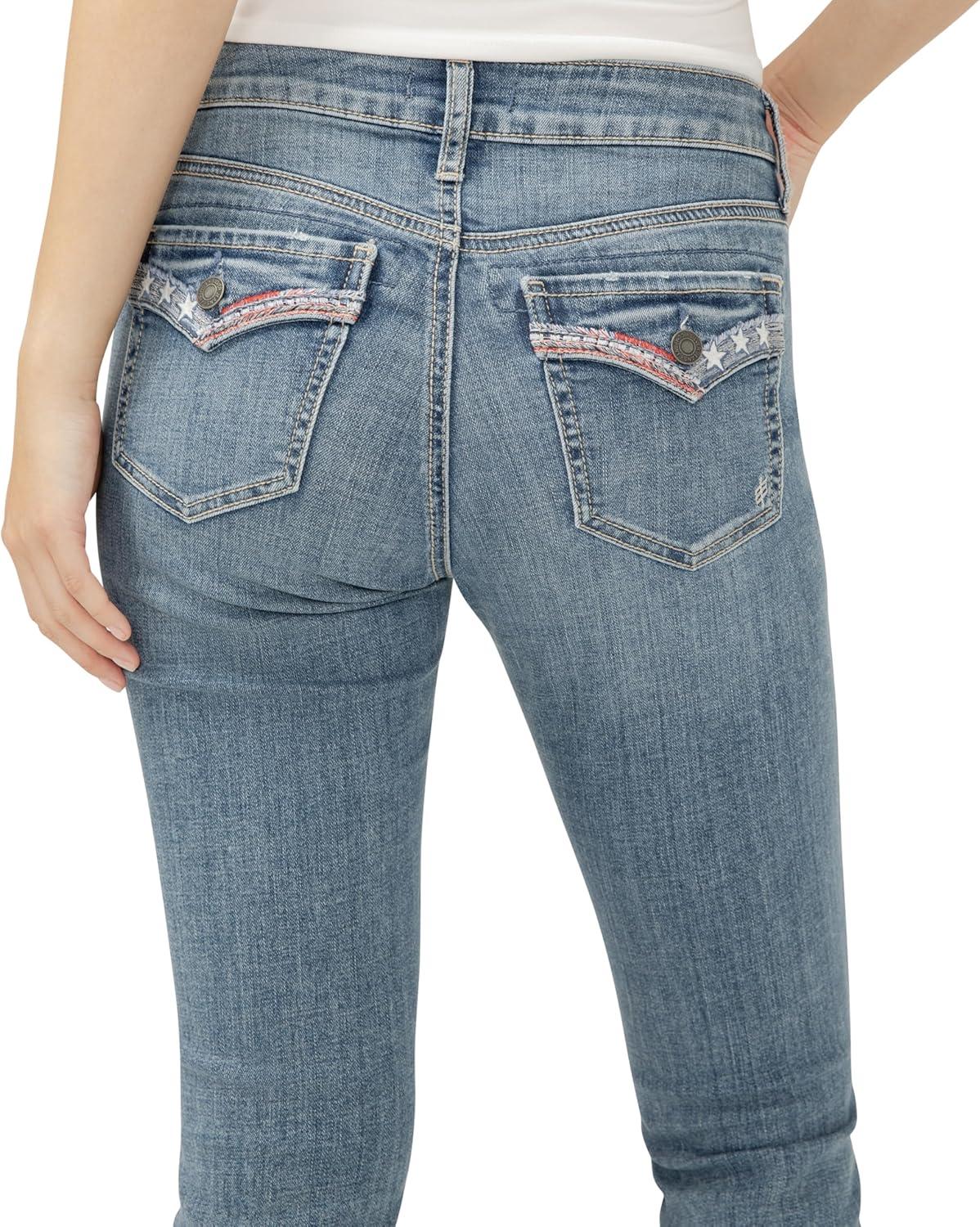 image:imageSilver Jeans Co Womens Elyse Mid Rise Comfort Fit Capri JeansLuxe Stretch Freedom