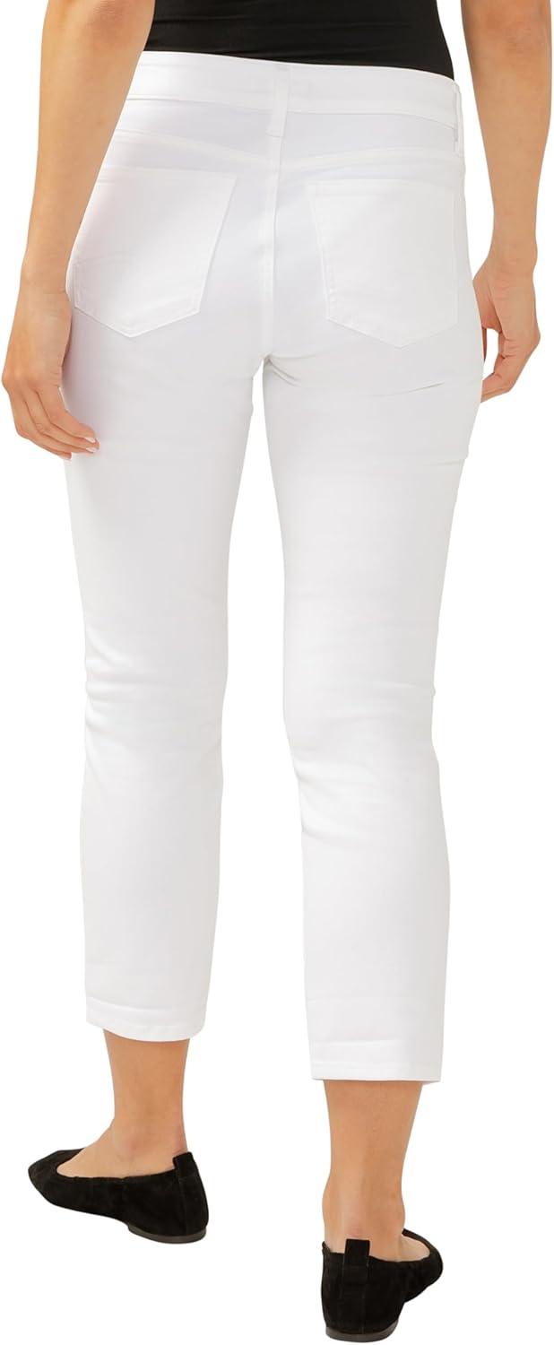 image:imageSilver Jeans Co Womens Elyse Mid Rise Comfort Fit Capri JeansLuxe Stretch White