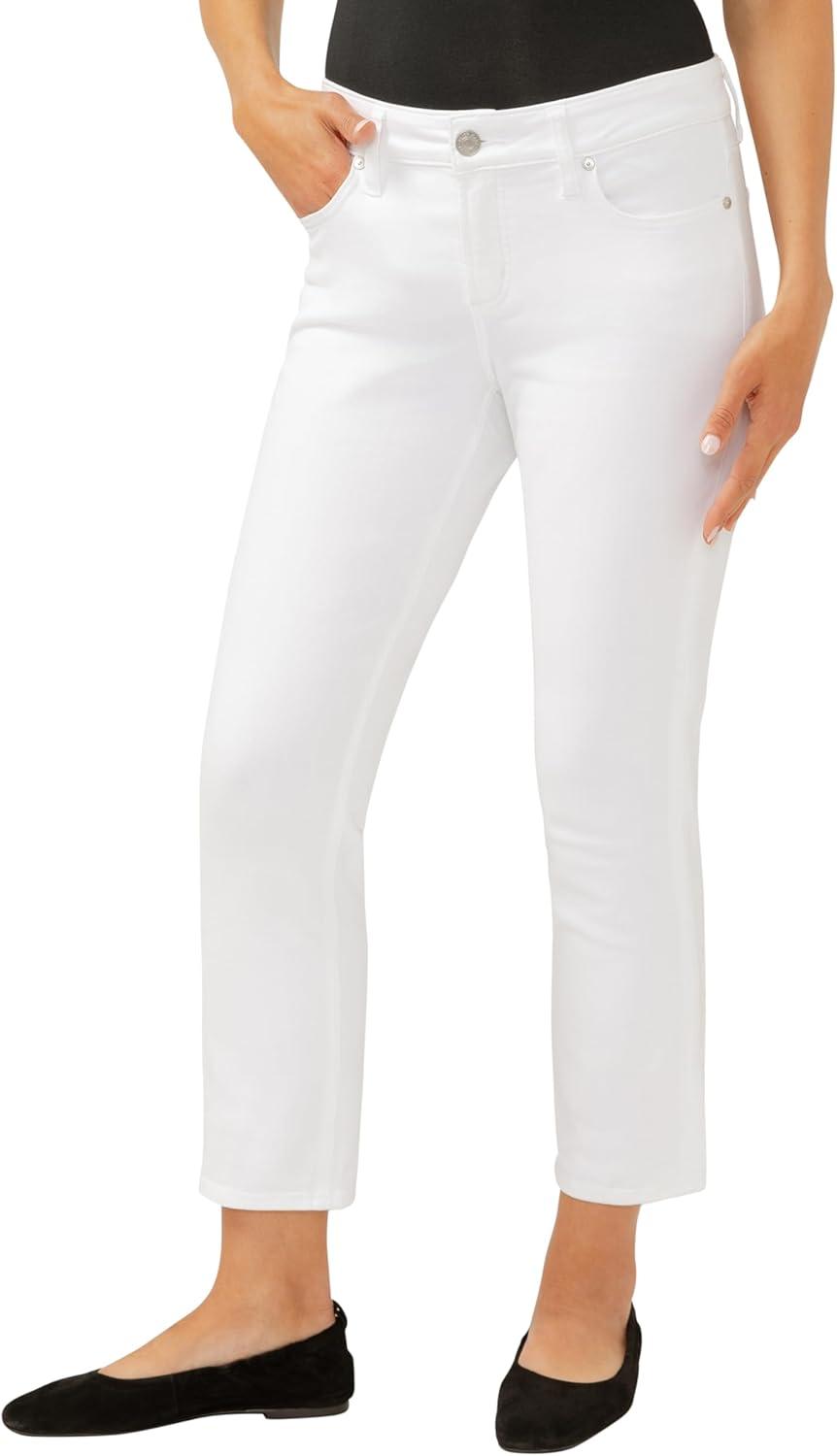 image:imageSilver Jeans Co Womens Elyse Mid Rise Comfort Fit Capri JeansLuxe Stretch White