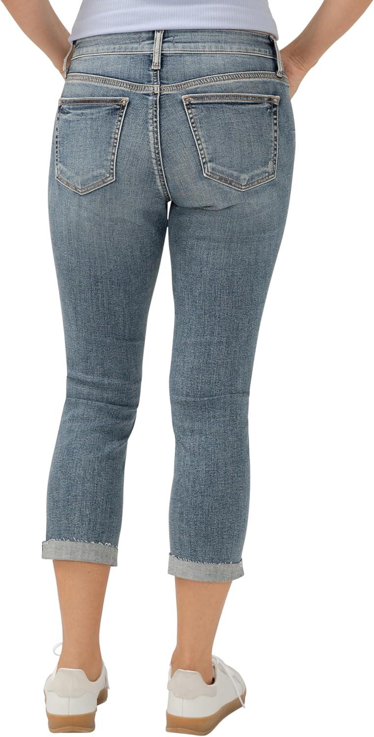image:imageSilver Jeans Co Womens Elyse Mid Rise Comfort Fit Capri JeansMed Wash